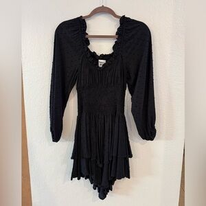 Princess Polly Black Long Sleeve Romper Dress